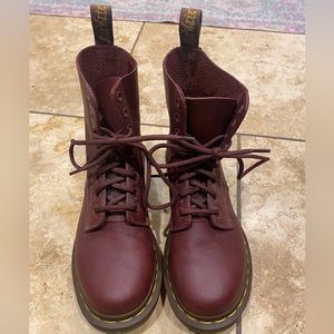 Maroon Leather Dr. Marten Boots
